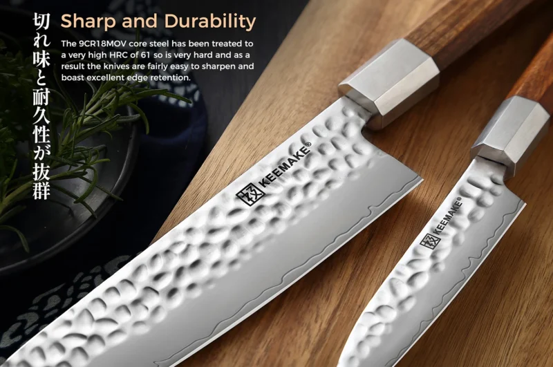 KEEMAKE Kitchen Knives 1-4PCS Set High Carbon Stainless Steel Utility Chef's Santoku Cleaver Japanese Slicing Knife Tools - Image 5
