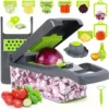 Slice and Dice Vegetable Cutter | Multifunctional Vegetable Chopper | Handle Food Grate | Food Chopper | Vegetable Slicer | Dicer Cut Kitchen Items | 14 in 1 Vegetable Chopper |