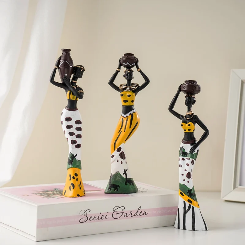 Black African Woman Figurines Statues