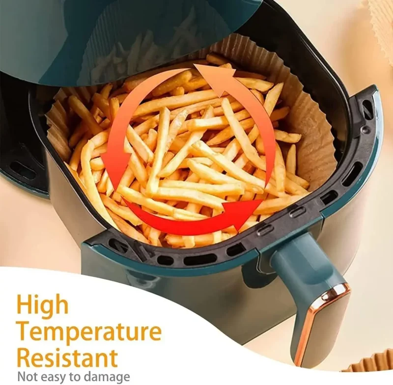 50PCS Ideal Kitchen Air Fryer Paper Liner Round 7.8 inch,Baking Disposable Air Fryer Parchment Paper, Multipurpose Oil-absorbing - Image 3