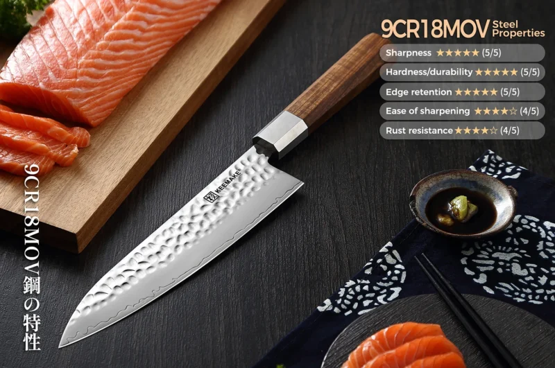 KEEMAKE Kitchen Knives 1-4PCS Set High Carbon Stainless Steel Utility Chef's Santoku Cleaver Japanese Slicing Knife Tools - Image 3