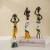 Black African Woman Figurines Statues | NORTHEUINS 3pcs Set Resin African Woman Figurines | Black Figure Statues | Exotic Ornaments | Interior Home Living Room Desktop Décor | - Image 5